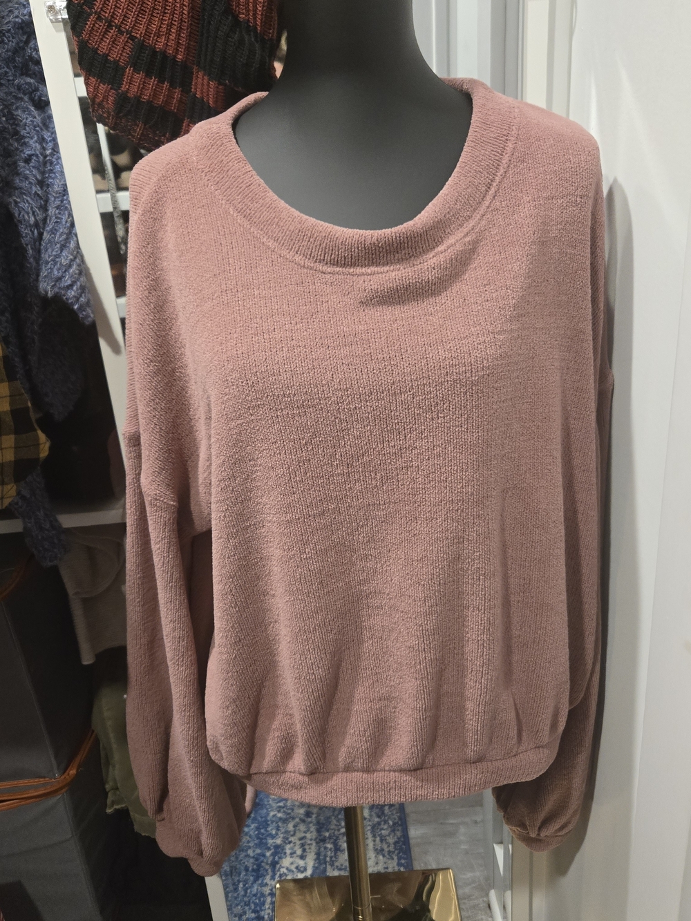 Free People Beach Dusty Rose Scoop Neck Pullover